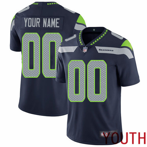 Limited Navy Blue Youth Home Jersey NFL Customized Football Seattle Seahawks Vapor Untouchable